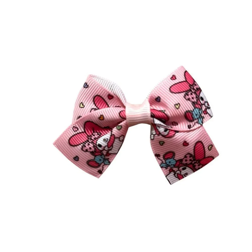 🤯5/$25🤯 Set Of 4 My Melody Pink Cute Hair Bows For Girls